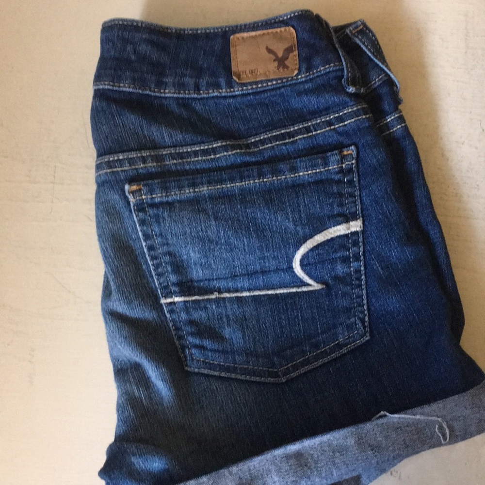 Dark wash American eagle jean shorts